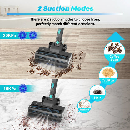 YISORA N300 Cordless Upright Vacuum Cleaner, 20Kpa Ultra Lightweight Stick Vacuum for Carpet, Hard Floor, Car, Pet Hair Techelectronicx