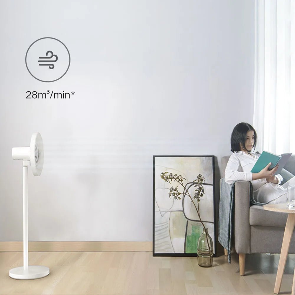 XIAOMI MIJIA Floor Fan,7 Blade,Adjustable wide-angle 90°,Home Fan For Living room,Support Connect MI HOME APP Wired Fan Techelectronicx