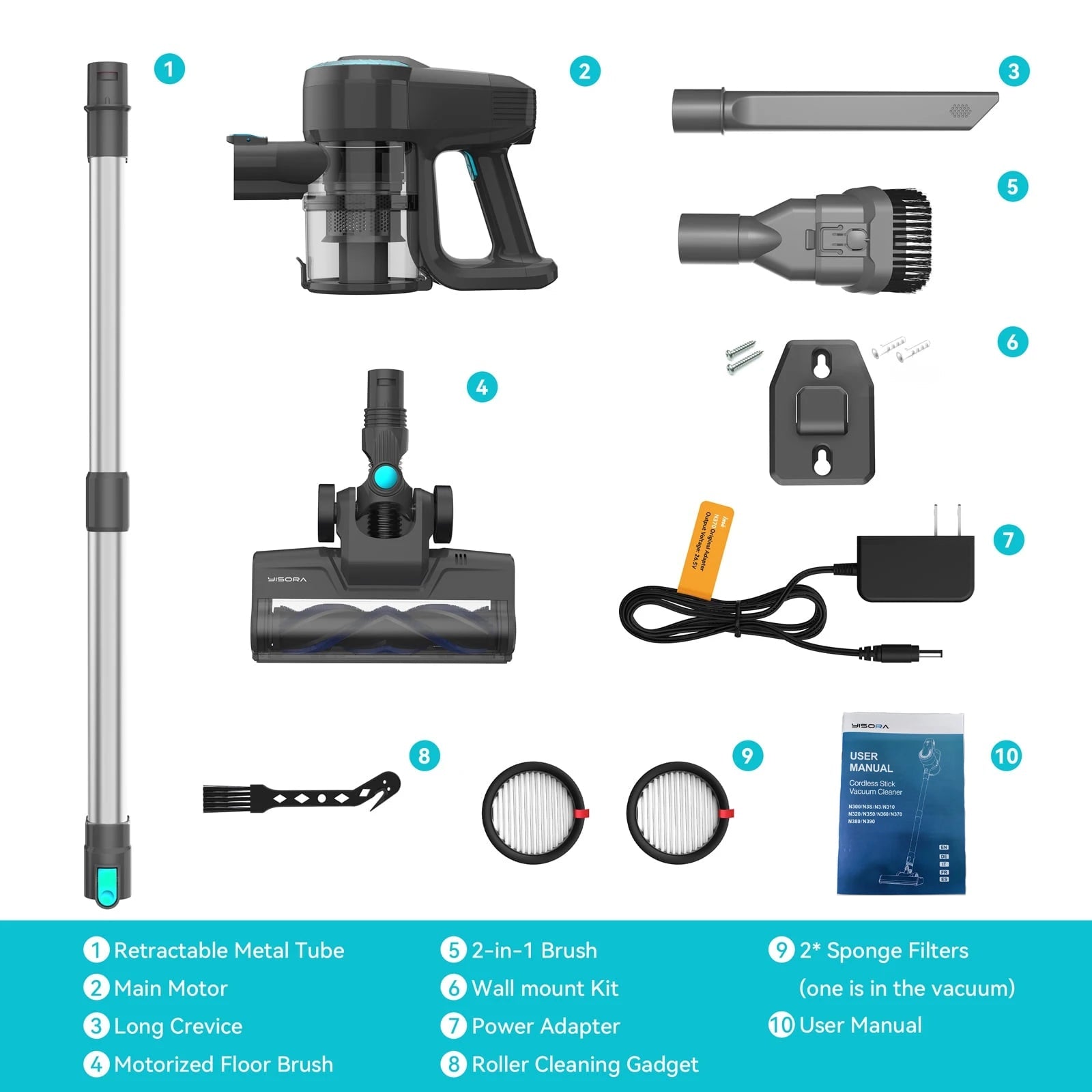 YISORA N300 Cordless Upright Vacuum Cleaner, 20Kpa Ultra Lightweight Stick Vacuum for Carpet, Hard Floor, Car, Pet Hair Techelectronicx