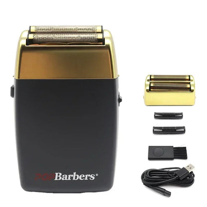 11000 RPM POP Barbers P620 Professional Electric Men's Beard Trimmer Double Foil Shaver Electric Shaver USB Hair Cutting Machine Techelectronicx
