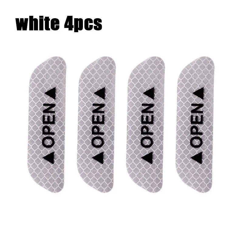1/4PCS Car Door Reflective Sticker Safety Opening Warning Reflective Tape Car Accessories Interior Exterior Reflector Techelectronicx