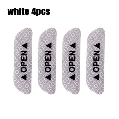 1/4PCS Car Door Reflective Sticker Safety Opening Warning Reflective Tape Car Accessories Interior Exterior Reflector Techelectronicx