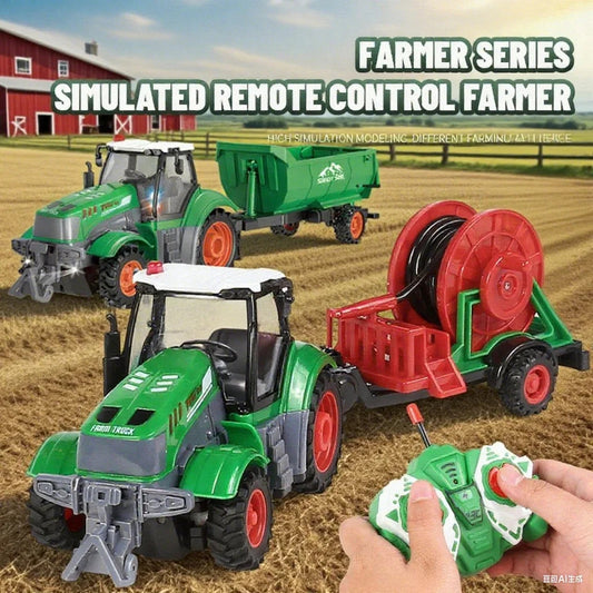 1/24 4Ch Rc Car with Light Remote Control Farmer Vehicle Simulated Electric Model Toys Engineering Vehicle Children Boys Gift Techelectronicx