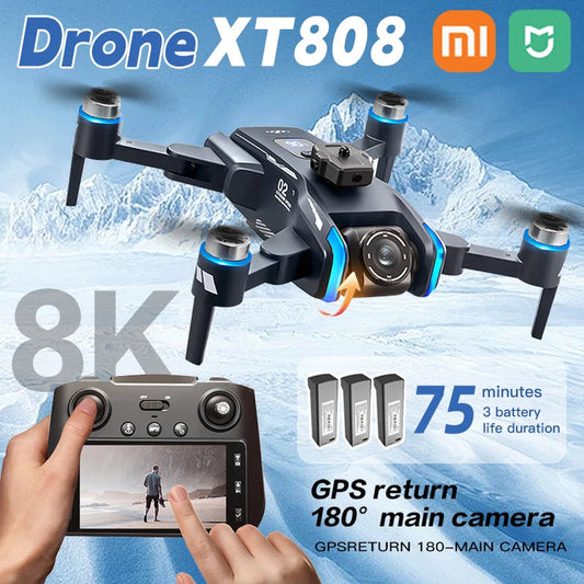 Xiaomi Mijia XT808 GPS Drone Professional 8K HD Dual Camera Brushless Motor avoidance WIFI FPV Foldable RC Quadcopter Helicopter Techelectronicx