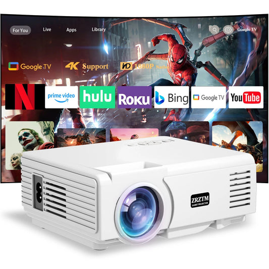 ZRZTM HD 4K video Projector Portable Mini 1080P projecter with HDMI USB Wireless for TV/home theater/gifts/outdoor watch movie Techelectronicx