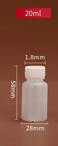 10ml 50ml 100ml 200ml Graduated Plastic Water Bottle Scale Semi Transparent Sampling PE Small Mouth Liquid Solvent Packaging Techelectronicx