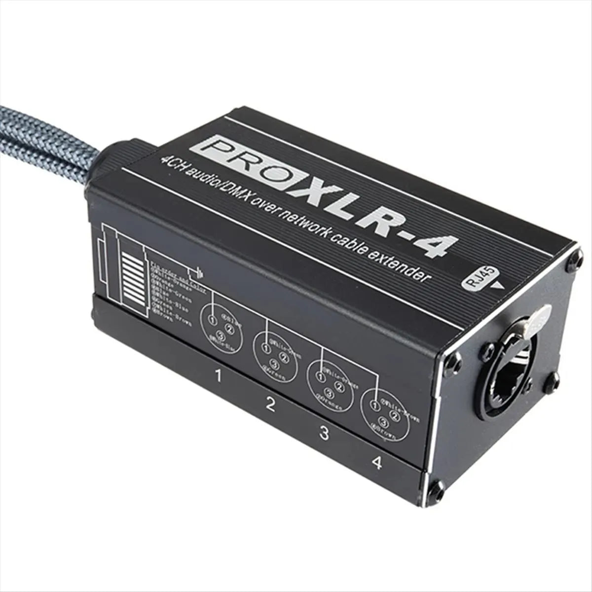 0.7M 4-channel XLR network extenderwith 300meter Ethernet cable extension for DMX stage lighting audio signal transmission Techelectronicx