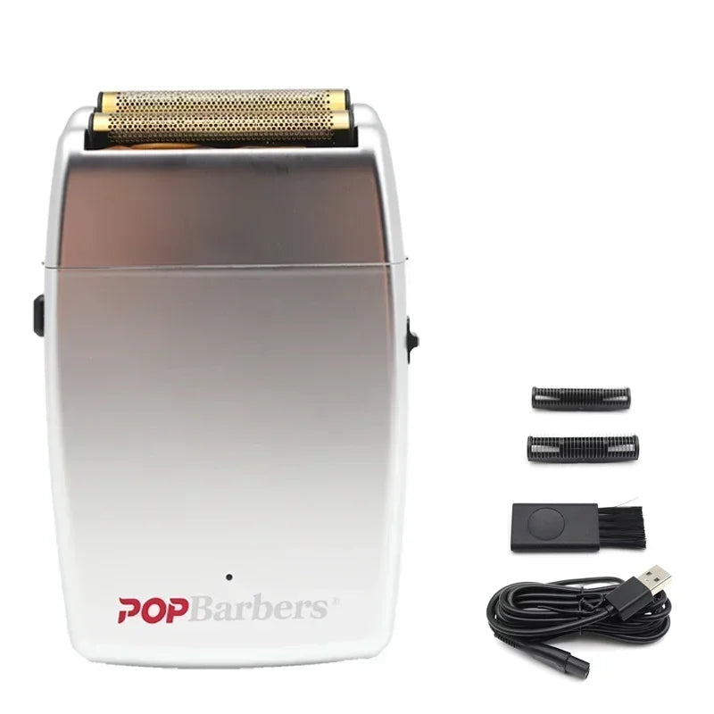 11000 RPM POP Barbers P620 Professional Electric Men's Beard Trimmer Double Foil Shaver Electric Shaver USB Hair Cutting Machine Techelectronicx