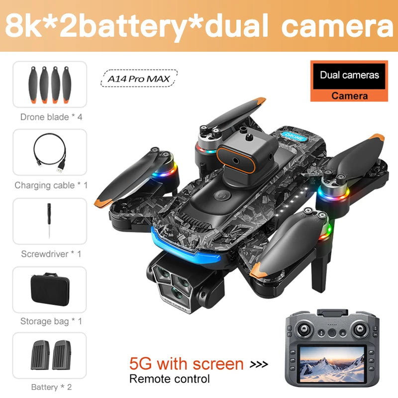 Xiaomi Mijia A14Pro max GPS Brushless 8K three Camera Optical Flow Obstacle Avoidance Foldable Quadcopter RC Distance Drone Toys Techelectronicx