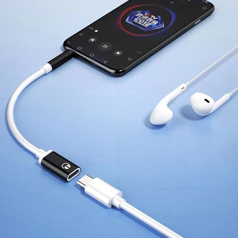 1 Pc 3.5mm Male To Type-C Female Headphone Aux Cable Converter Type-C To Flat Headphone Round Head Adapter Cable Techelectronicx