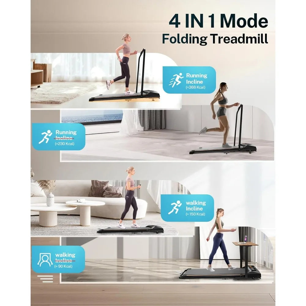 Compact Home Office Treadmill with Adjustable Incline and Multi-Function Walking to Running Capability TechElect