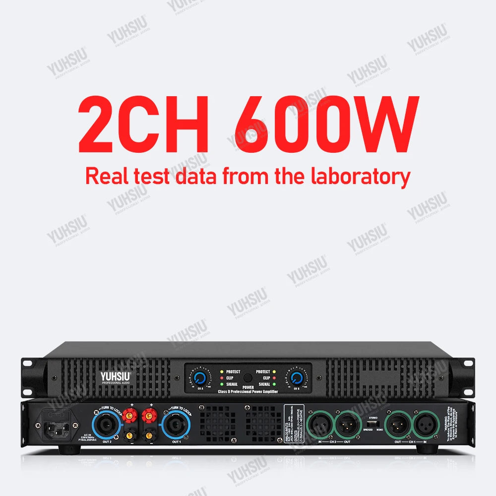 YUHSIU Professional Digital AMP 1U Class D Hifi High Power Amplifier 800W 2Channels For KTV Disco DJ Stage Karaoke Audio Speaker Techelectronicx
