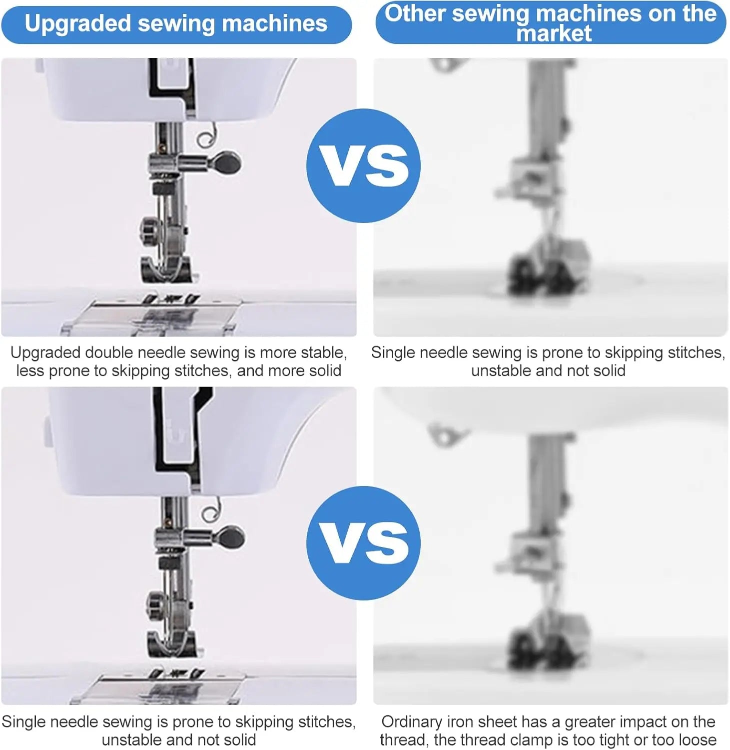 [Hot Sale] Mini Portable Sewing Machine 12 Stitches, Dual Speed Foot Pedal with Sewing Kit, Double Needle for Home/Travel TechElect