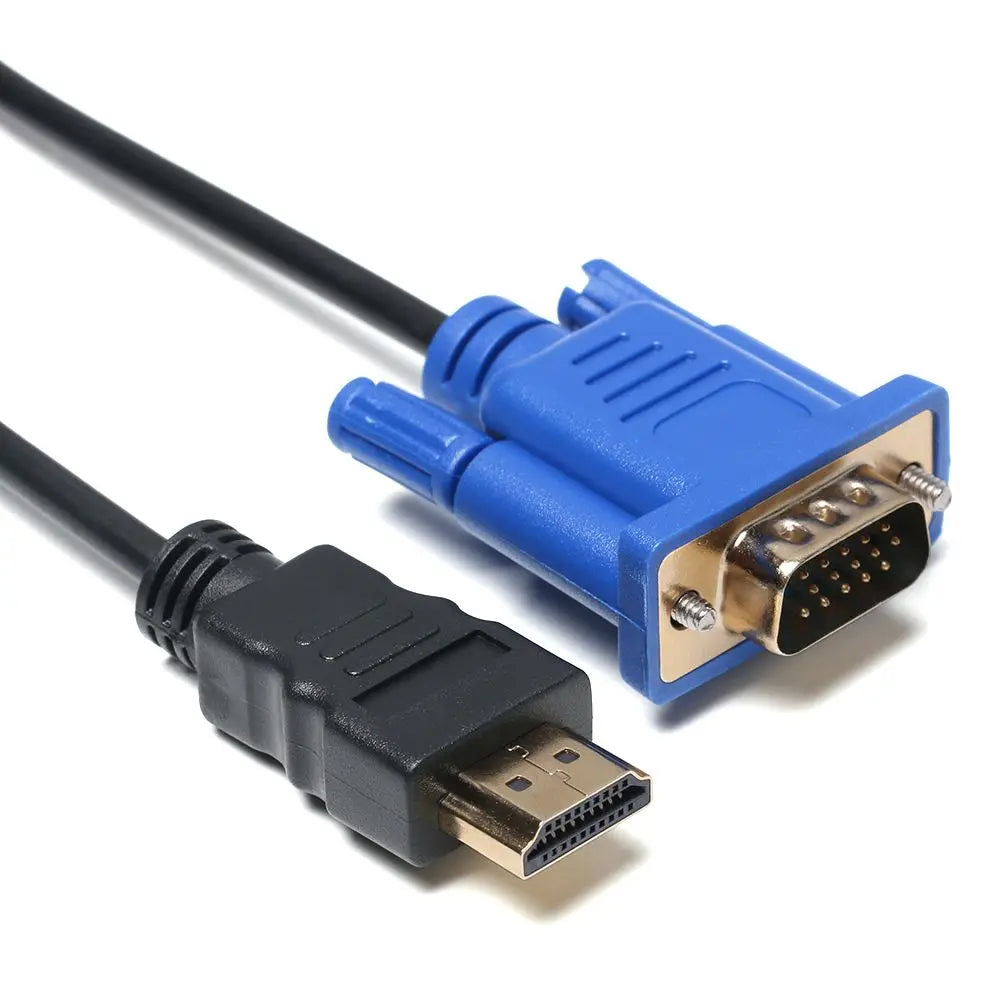 1-5m Hot Digital 1080P Display Output Male to Male AV Adapter Cord HDMI-Compatible To VGA Converter For PC HDTV Techelectronicx