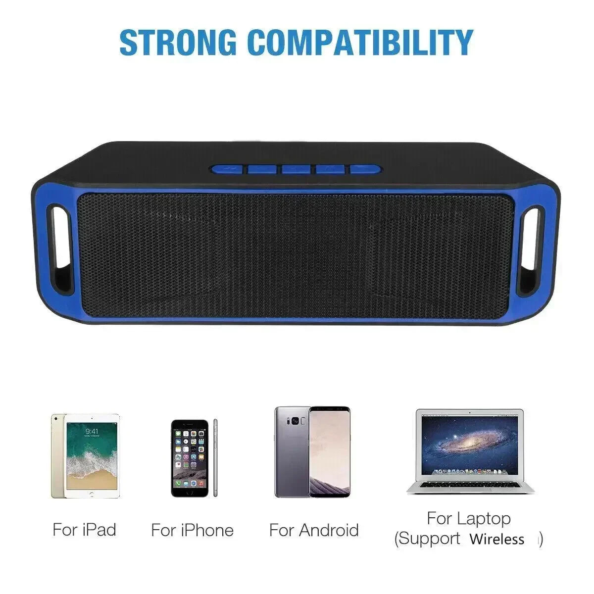 XIKCU Portable Bluetooth Speaker Wireless Mini Speaker Amplifier Stereo Subwoofer Speaker TF/FM Radio USB Built-in Mic Dual Bass Techelectronicx