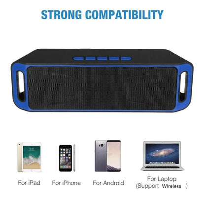 XIKCU Portable Bluetooth Speaker Wireless Mini Speaker Amplifier Stereo Subwoofer Speaker TF/FM Radio USB Built-in Mic Dual Bass Techelectronicx