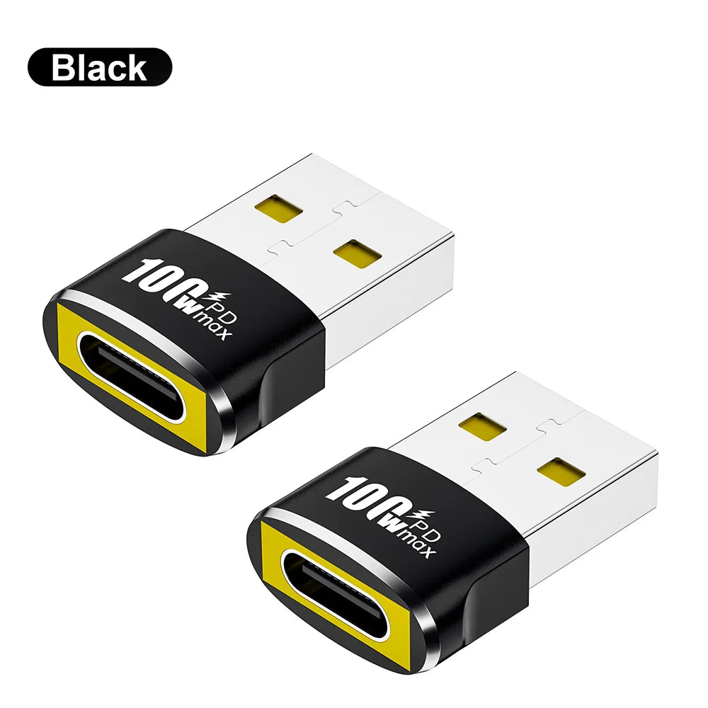 1/2/5Pcs USB To Type C OTG Adapter USB USB-C Female To USB Male PD100W Fast Charging OTG Connector For PC Macbook Samsung Xiaomi TechElect