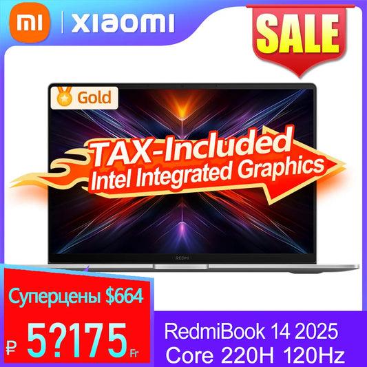 【World Premiere】REDMI Book 14 2025 NEW C5-220H 16G/32G+512GB/1TB 2.8K 120Hz Screen Techelectronicx