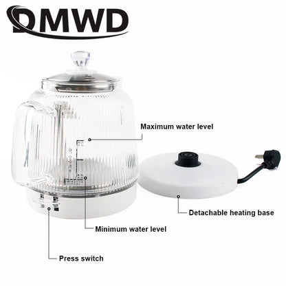 1.2L MINI Electric Kettle Glass Quick Heating Hot Water Boiling Teapot Blue Light Heater Pot Boiler Auto-Power Off Cooker Cup EU Techelectronicx
