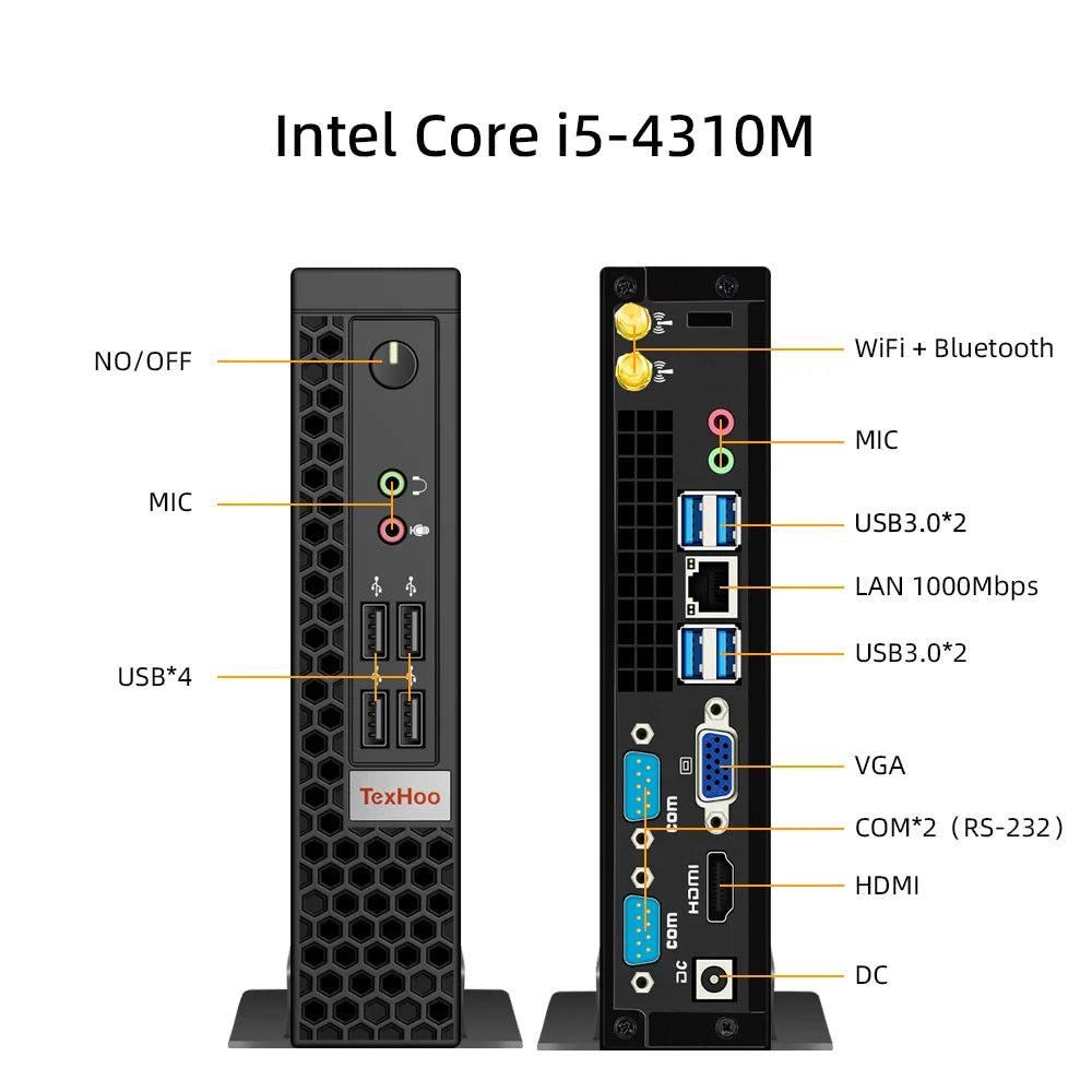 TexHoo Mini PC Gaming Computer Intel Core i5 13500H AMD R7 5800H Processor ITX Windows 11 Pro 10 System Unit DDR4 NVMe WiFi Techelectronicx