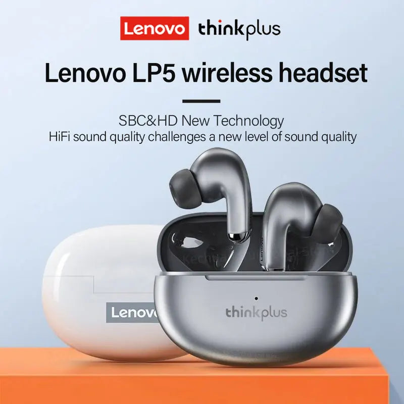 10pcs 100% Original Lenovo LP5 Wireless Bluetooth Earbuds /2pcs lenovolp5 HiFi Music Earphone with Mic Headphones Sports Headset Techelectronicx