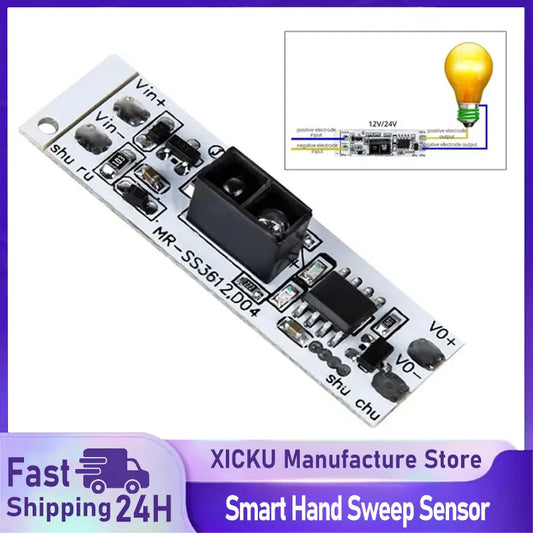 XIKCU Smart Switch Module Sensor Motion Detector Finger Hand Sweep Sensor DC 12V 24V 3A Maximum 36W Power Light Switches Techelectronicx
