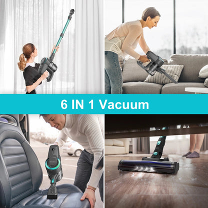 YISORA N300 Cordless Upright Vacuum Cleaner, 20Kpa Ultra Lightweight Stick Vacuum for Carpet, Hard Floor, Car, Pet Hair Techelectronicx