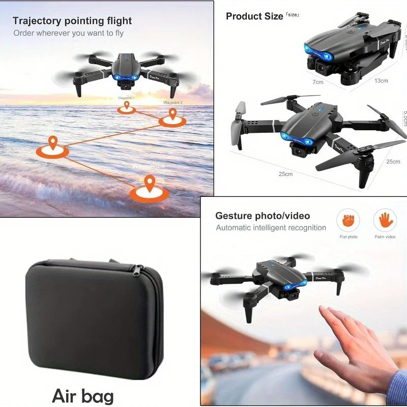 1080P HD Dual Camera E99Pro Drone & Altitude Hold, Beginner Friendly - Long Battery Life, USB Charging, Perfect Gift for Outdoor Techelectronicx
