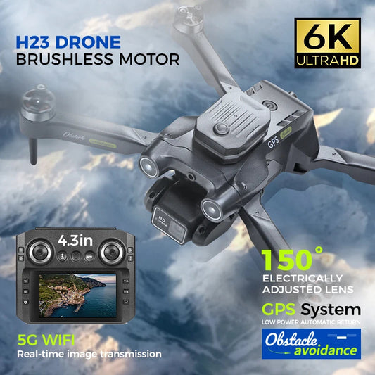 【TYRC H23】Rc Camera drone 6K professional high-definition With screen camera long-lasting brushless motor obstacle avoidance Techelectronicx