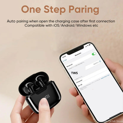 Xiaomi In Ear Headphones Wireless Bluetooth Earbuds 25Hrs Playtime USB C TWS Built in Noise Cancellation Mic with Charging Case Techelectronicx