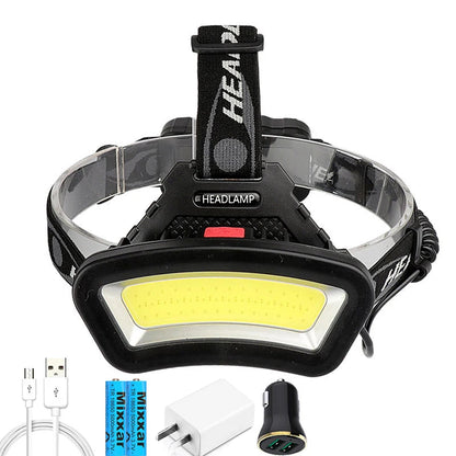 Z20 Long Lighting Distance 8000LM USB rechargeable LED Headlight Wide Angle COB Head Lantern Light Use 18650 Outdoor Hiking Techelectronicx