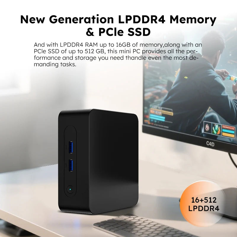 ORANGO Mini PC Windows 11 Intel N150 Desktop Gaming Computer DDR4 16GB RAM 256GB/512GB SSD WIFI5 BT4.2 Mini PC Gamers 4K@60Hz Techelectronicx