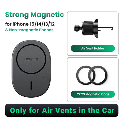 【Ship from Saudi Arabia】UGREEN Magnetic Car Phone Holder Stand 7.5W Wireless Charger For iPhone 16 15 14 13 12 Pro Max Charging - TechElect