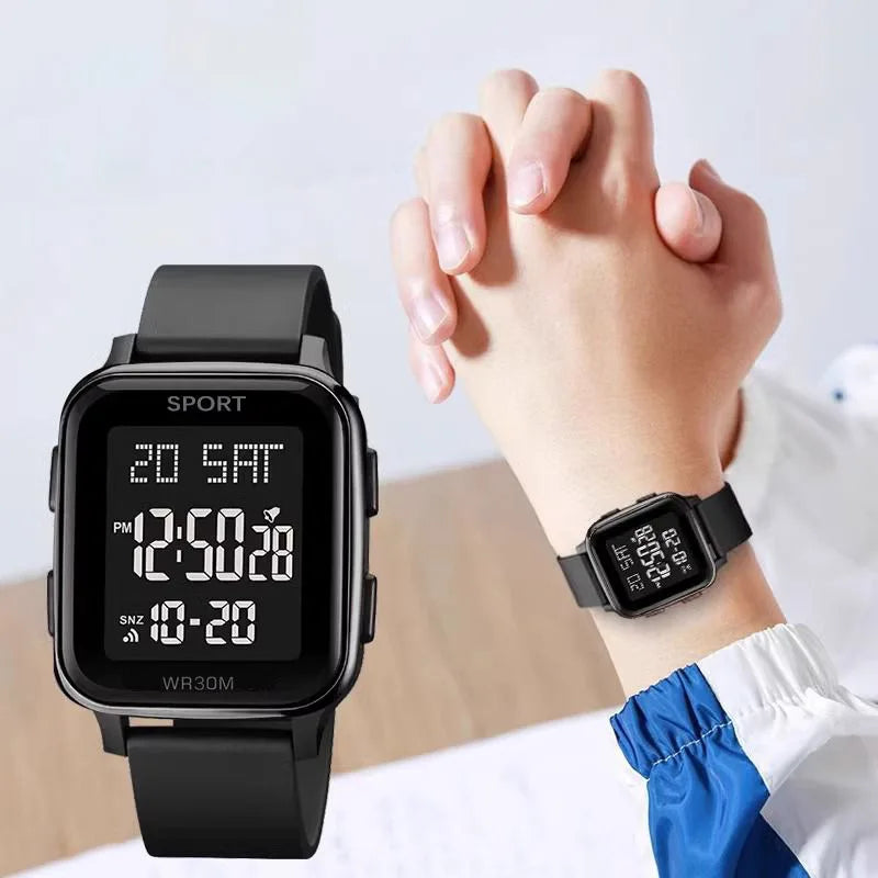 YIKAZE Sports Watch for Men Waterproof Multifunction Electronic Watch Ultra-thin Men's LED Digital Wristwatch for Man Student Techelectronicx