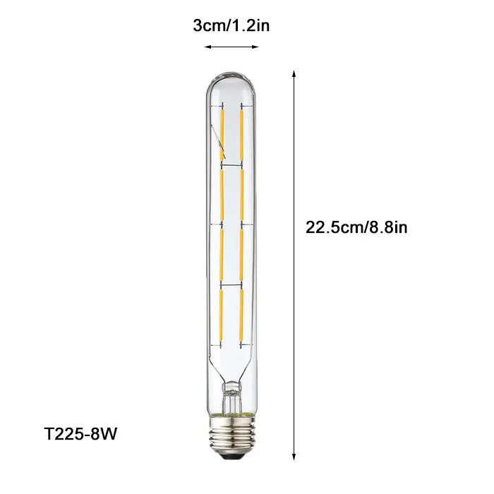 100-240V 6000K LED Filament Light Bulb 110V 120V 6500K Tubular Edison Bulbs T10 T185 T225 T30 T300 Long Tube 4W 6W 8W led Bulb Techelectronicx