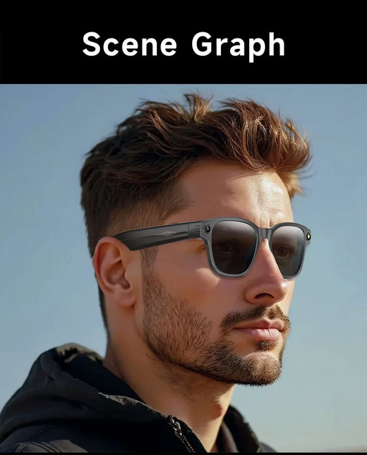AI Smart Glasses Take Pictures Voice Assistant Translate Touch Control Built-in Mic &Speakers Bluetooth Call Audio Smart Glasses TechElect