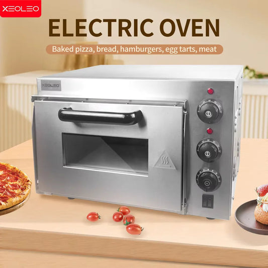XEOLEO 13' Electric Pizza Oven 2500W Toaster Baker Oven Single Heighten Layer Baking Machine Commercial Baking Oven With Stone Techelectronicx