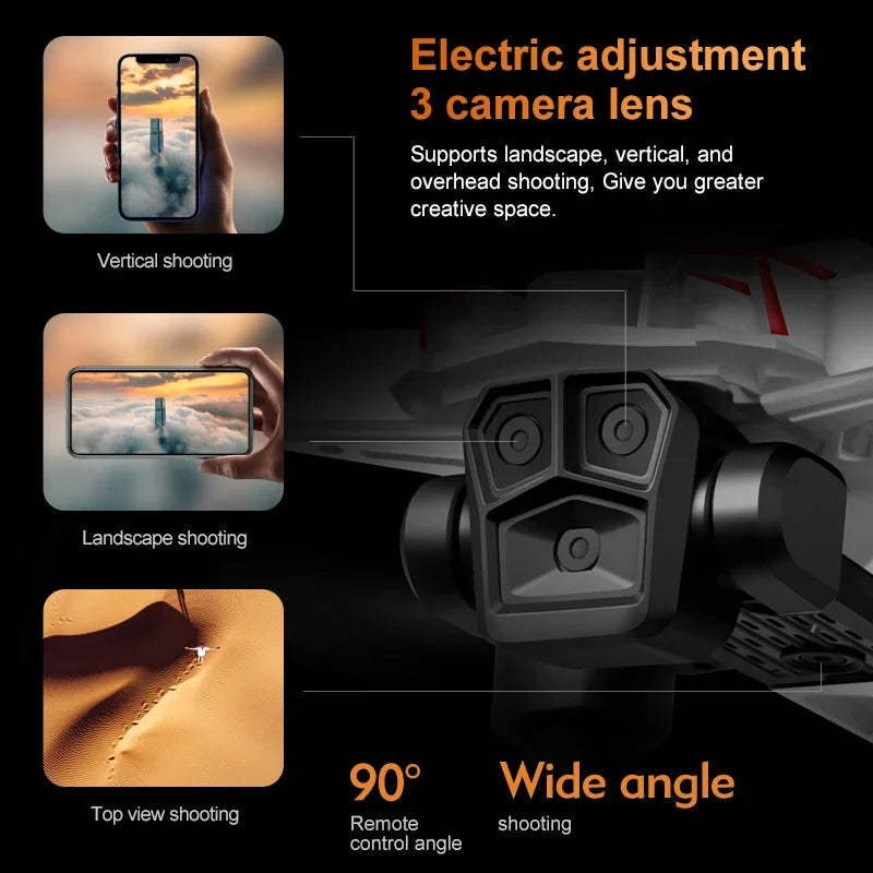 Xiaomi K12 Max Professional Mini Drone 8K Three Camera Obstacle Avoidance Brushless Remote Control Aerial Photography Toys Techelectronicx