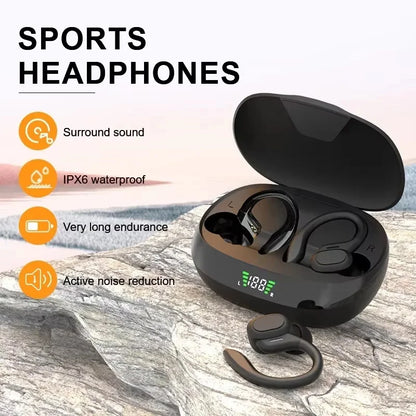 Original Wireless Earphones Ture Wireless Earbuds Ear Hook Sports HiFI Stereo Waterproof Headset With Mic TWS Headphone - TechElect