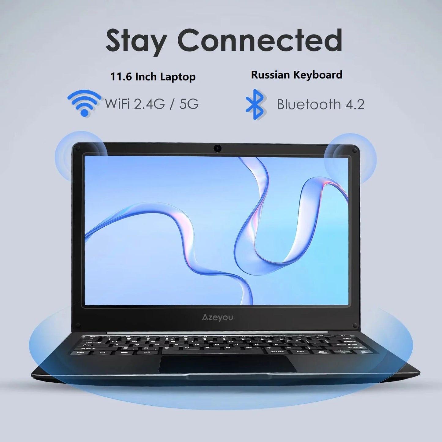 11.6 Inch Laptop, OS 11 Pro System Laptops, Slim and Lightweight Notebook HD Display, Russian- English Keyboard,Type_C 4000mAh Techelectronicx