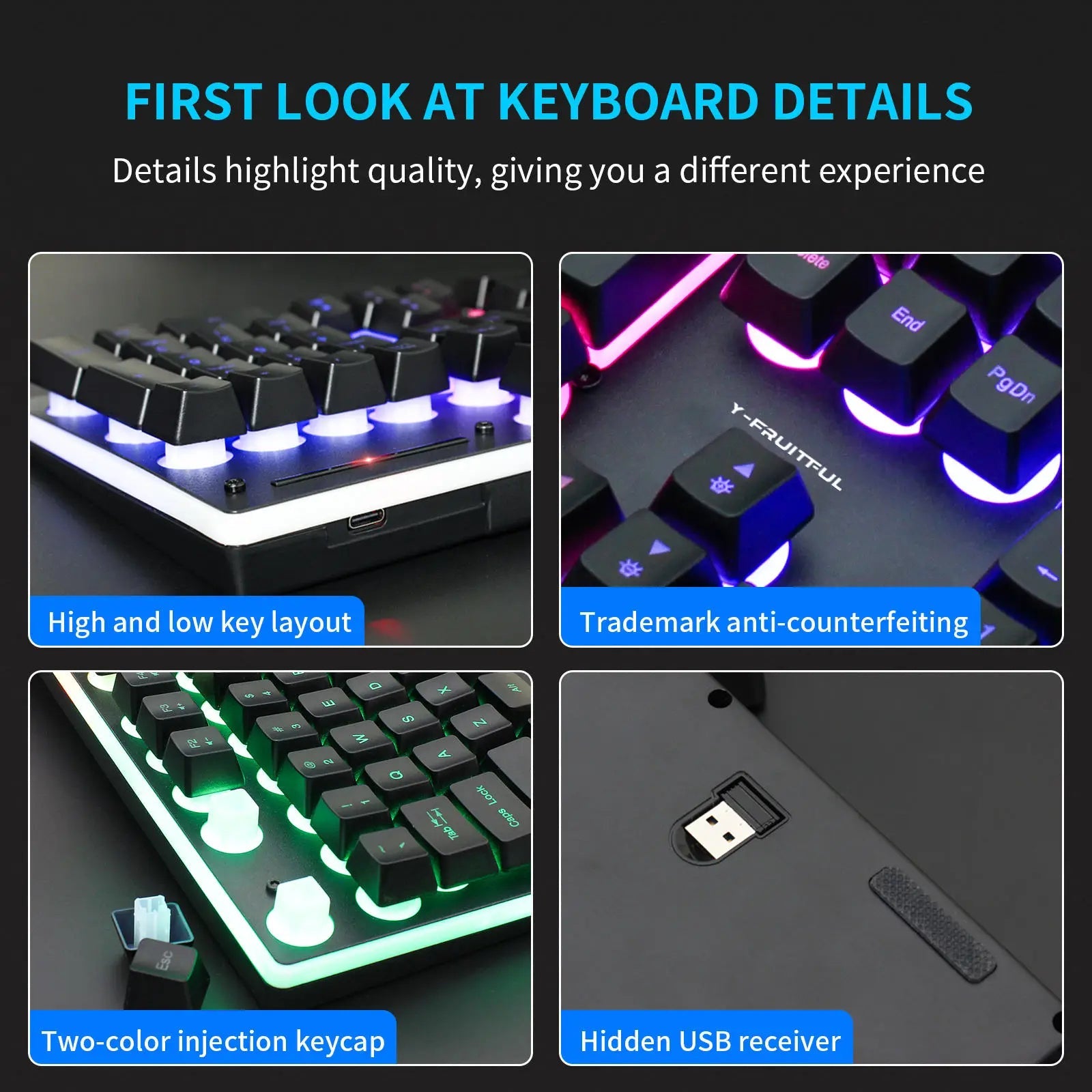 104 Keys RGB Computer Wireless USB Rechargeable Gaming Mechanical Keyboard And Mouse Combos Techelectronicx