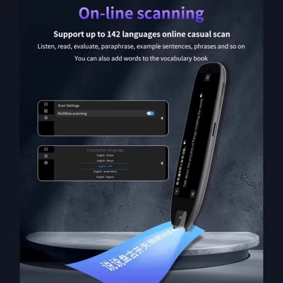 XIKCU S65 Pro Smart Voice Translator 142 Languages WIFI Scan Translation Pen Scanning Translation Pen For Business Travel Abroad TechElect