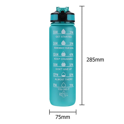 1 Liter Water Bottle Motivational Sport Water Bottle Leakproof Bottles Drinking Outdoor Travel Gym Fitness Jugs for Kitchen Cups Techelectronicx