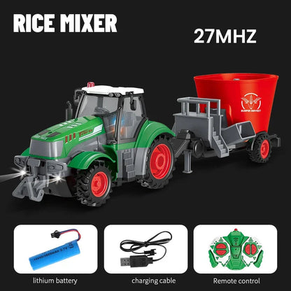 1/24 4Ch Rc Car with Light Remote Control Farmer Vehicle Simulated Electric Model Toys Engineering Vehicle Children Boys Gift Techelectronicx