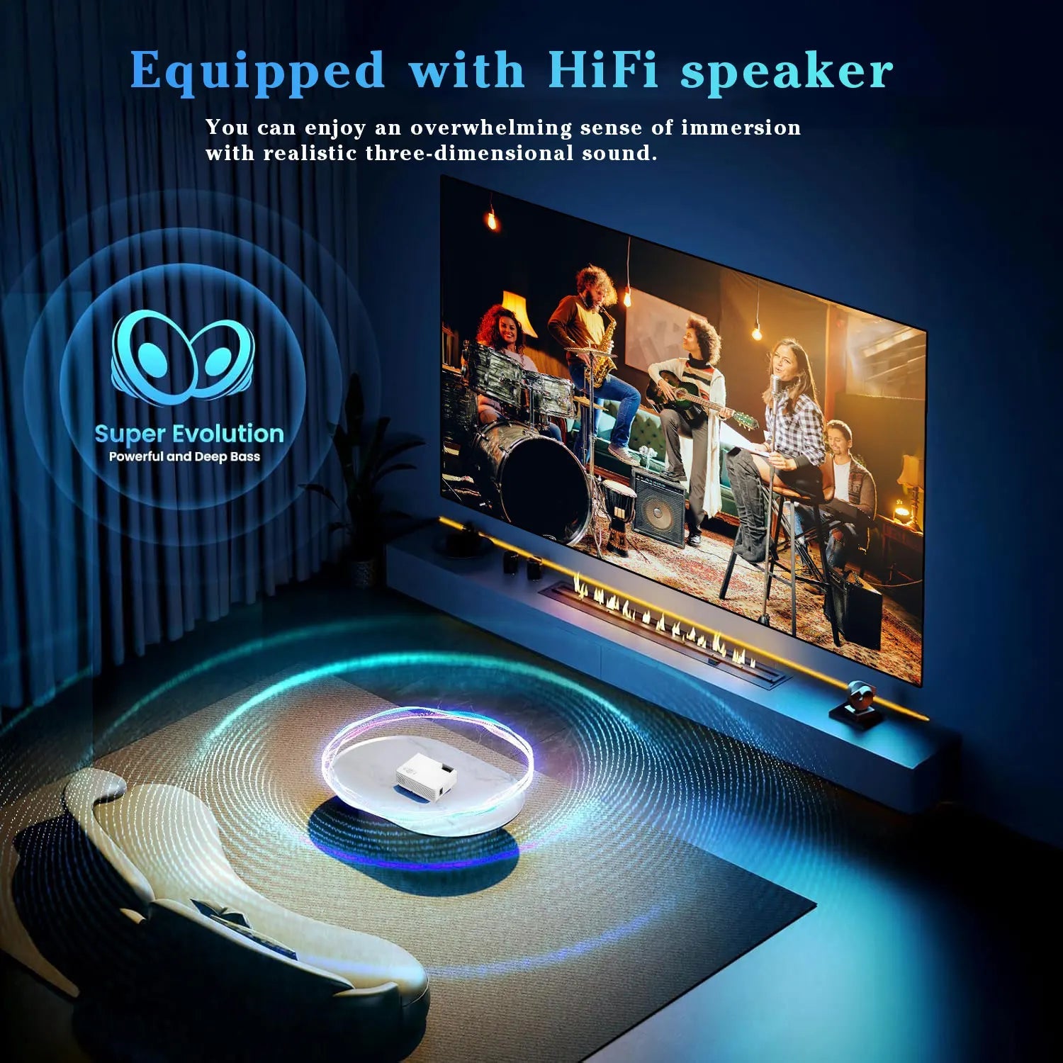 ZRZTM HD 4K video Projector Portable Mini 1080P projecter with HDMI USB Wireless for TV/home theater/gifts/outdoor watch movie Techelectronicx