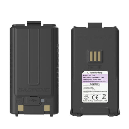 100% Original Baofeng UV-5RH Pro Max Battery GM-5RH Li-ion Battery USB-C Charger BF-K5 Plus UV-5GPlus Walklie Talkie Rechargable Techelectronicx