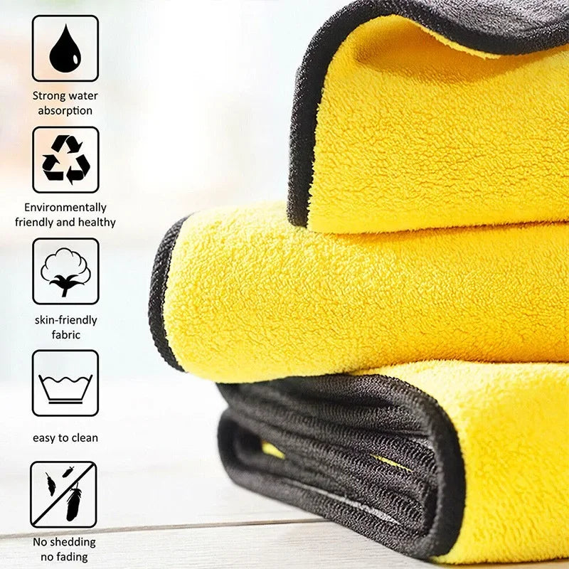 10/1Pcs Microfiber Cleaning Towel Car Cleaning Cloths Professional Detailing Car Drying Microfiber Towel Wash Towels Accessories Techelectronicx