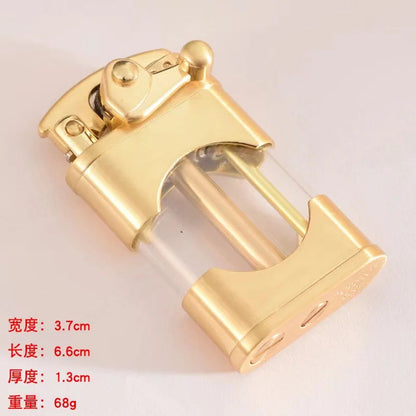 ZORRO Creative Rocker Kerosene Lighter Metal Visible Transparent Oil Bin Old Style Grinding Wheel Smoking Accessories Gadgets Techelectronicx