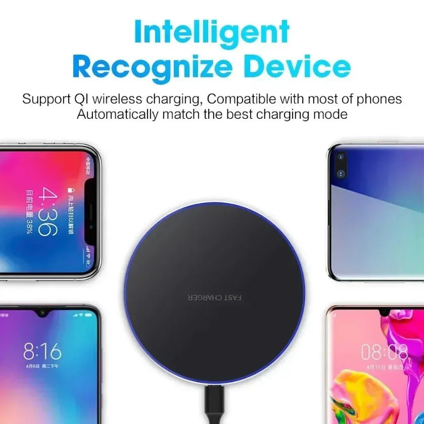 XIKCU New Wireless Charger For iPhone 16 15 14 13 12 Pro Max Induction Fast Charging Pad Dock Station For Samsung S23 S22 Xiaomi TechElect