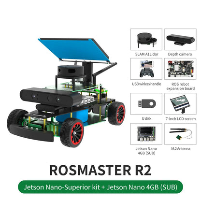 Yahboom ROSMASTER R2 ROS2 Robot Programmable Car Ackerman Structure for Jetson NANO/Orin NX SUPER/Orin NANO SUPER/Raspberry Pi 5 TechElect